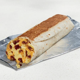 Cheesy Toasted Breakfast Burrito - Bacon